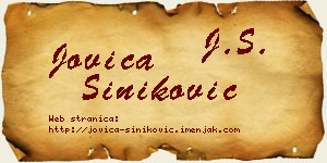 Jovica Šiniković vizit kartica